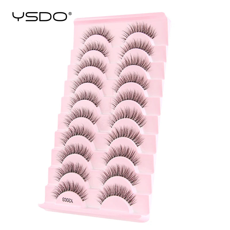YSDO 3/10 Pairs Fox Eyelashes 3D Mink Natural Soft False Lashes Fluffy Soft eyelashes cat eye Extension Makeup Half Eyelashes