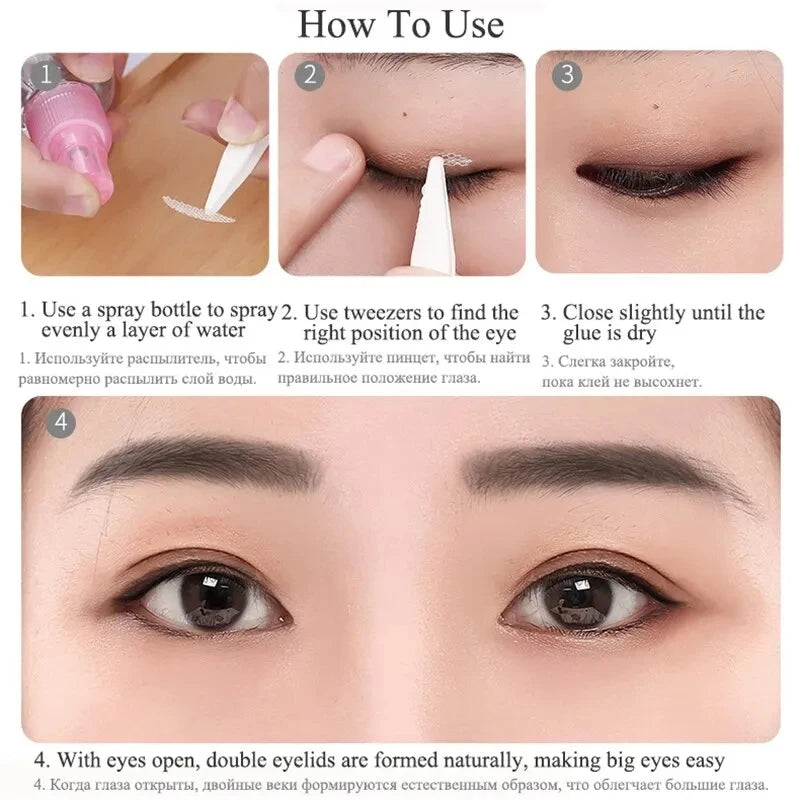240/360Pcs Double Fold Eyelid Tape Sticker Lace Nature Clear Beige Stripe Self-adhesive Natural Eye Makeup Make Up with Tool