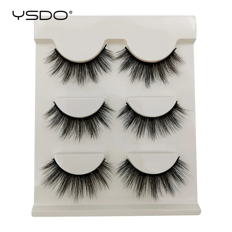 YSDO 3/10 Pairs Fox Eyelashes 3D Mink Natural Soft False Lashes Fluffy Soft eyelashes cat eye Extension Makeup Half Eyelashes