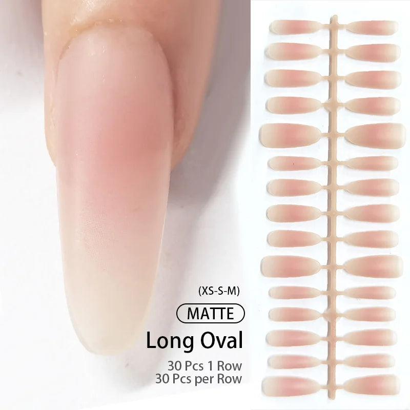 30Pcs Matte Nude Fake Nail Fashion Press on Quick Extension Wearable False Nails Simple Full Cover Nail Tips Manicure Nail Art