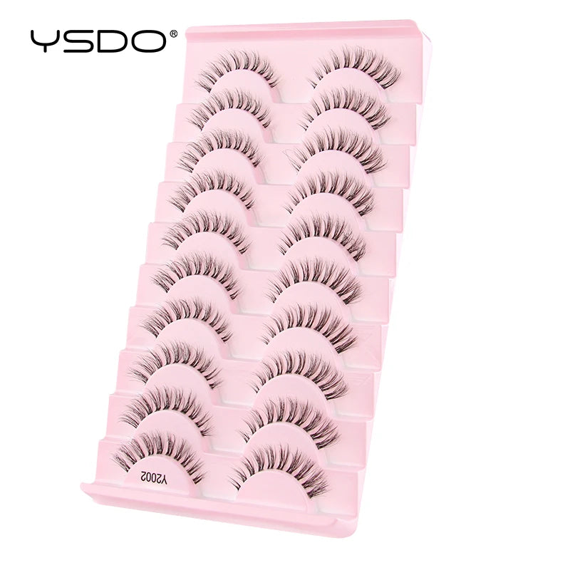 YSDO 3/10 Pairs Fox Eyelashes 3D Mink Natural Soft False Lashes Fluffy Soft eyelashes cat eye Extension Makeup Half Eyelashes