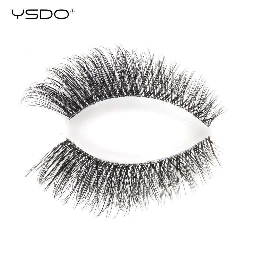 YSDO Natural Mink Eyelashes 3/6/10 Pairs Wispy Faux 3D Mink Lashes Short Fluffy Half False Eyelash Makeup Tools Cat Eye Lashes