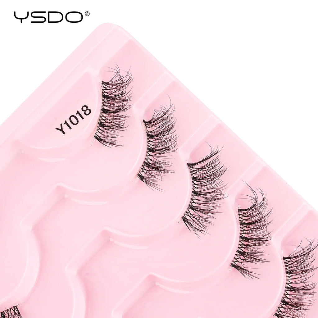 YSDO 3/10 Pairs Fox Eyelashes 3D Mink Natural Soft False Lashes Fluffy Soft eyelashes cat eye Extension Makeup Half Eyelashes