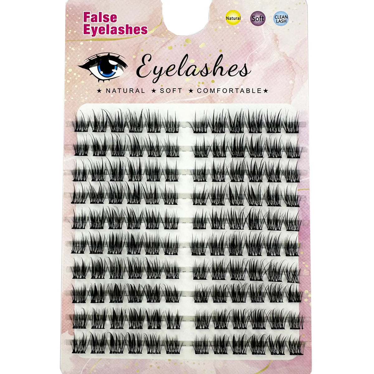 10Rows Individual Eyelashes DIY Eyelash Clusters Natural Fake Eyelashes Lash Clusters Manga Lashes Newbie Daily Eyelashes Makeup