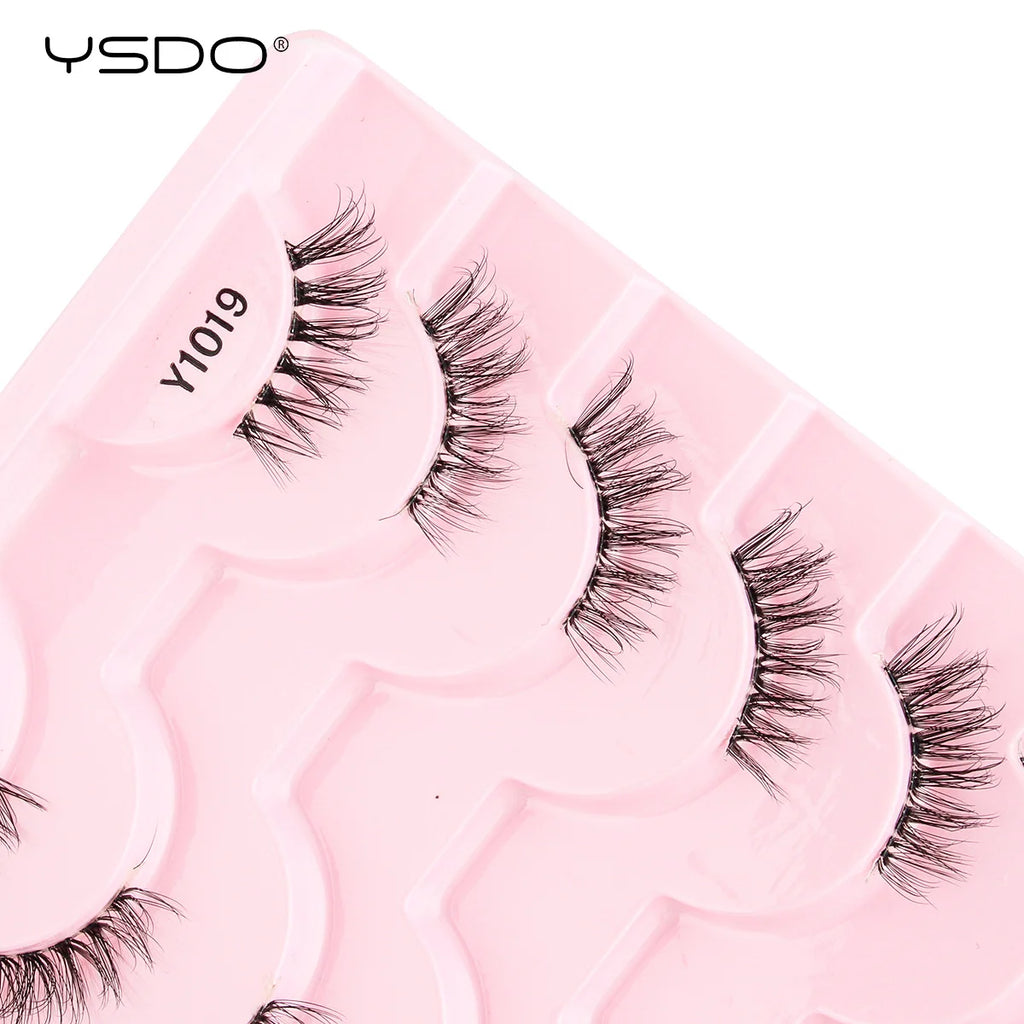 YSDO 3/10 Pairs Fox Eyelashes 3D Mink Natural Soft False Lashes Fluffy Soft eyelashes cat eye Extension Makeup Half Eyelashes