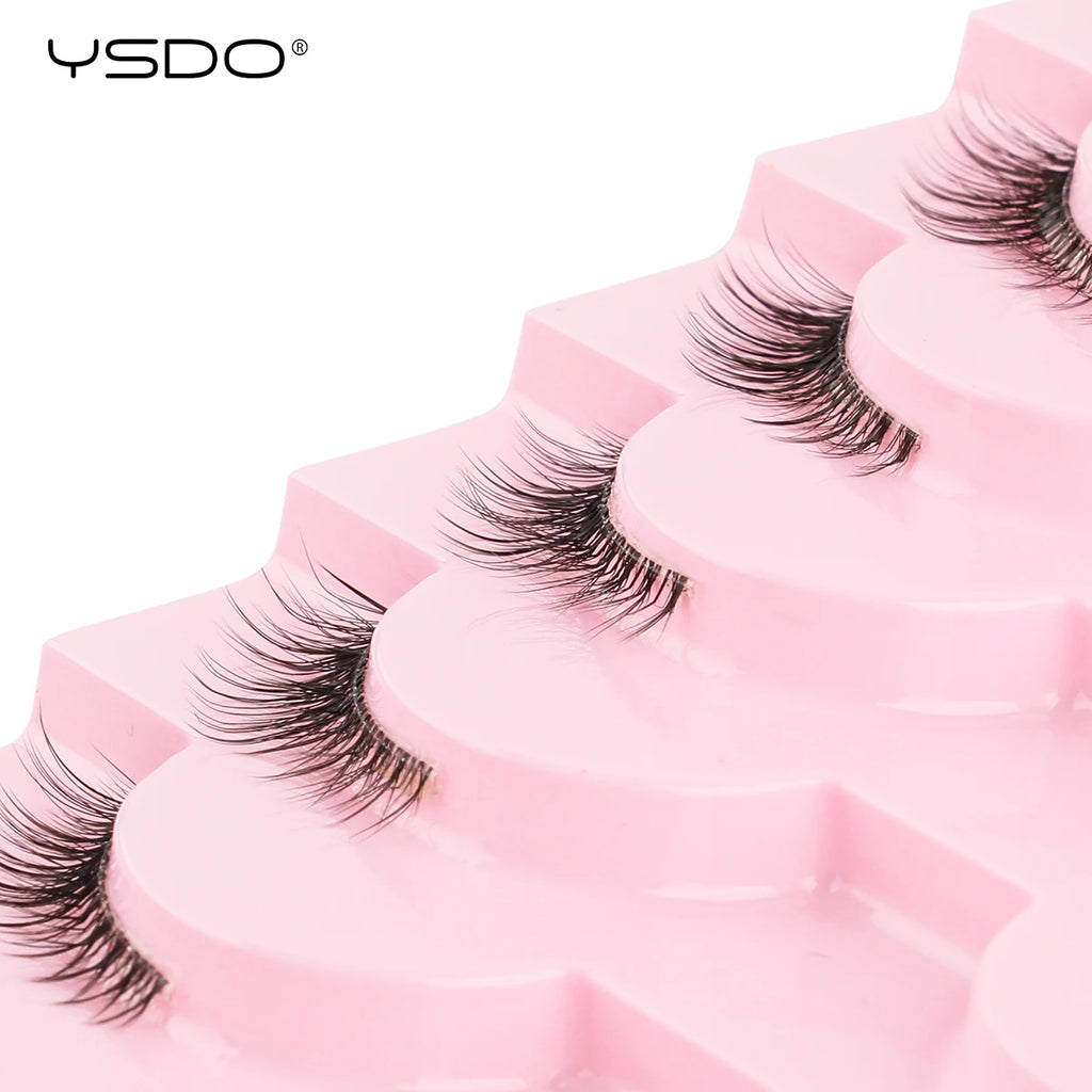 YSDO 3/10 Pairs Fox Eyelashes 3D Mink Natural Soft False Lashes Fluffy Soft eyelashes cat eye Extension Makeup Half Eyelashes