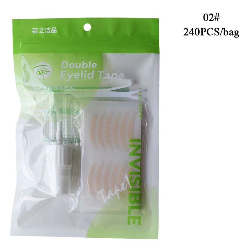 240pcs/pack Double Eyelid Tape Three Styles Big Eyes Invisible Eyelid Sticker Glue Free Self-adhesive Double Eyelid Patches