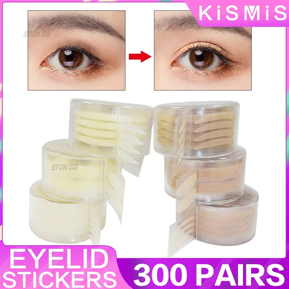 Stonego Invisible Eyelid Sticker Lace Eye Lift Strips Double Eyelid Tape Adhesive Stickers 300 Pairs