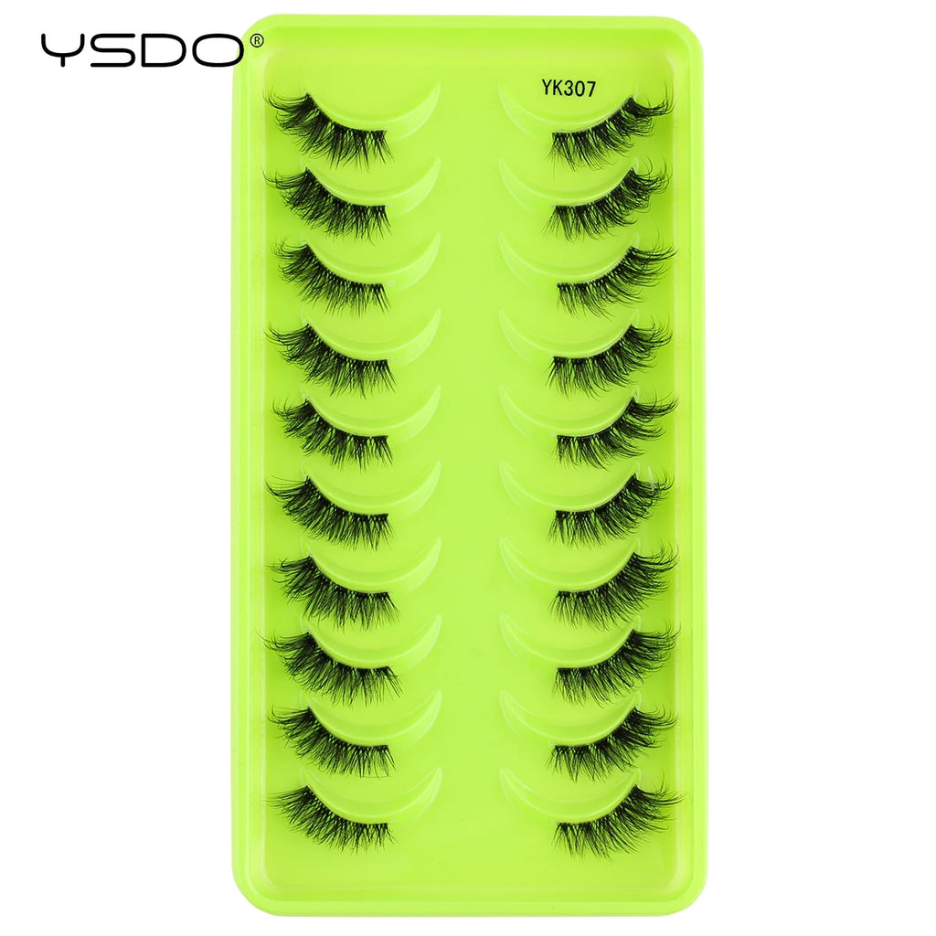 YSDO 3/10 Pairs Fox Eyelashes 3D Mink Natural Soft False Lashes Fluffy Soft eyelashes cat eye Extension Makeup Half Eyelashes