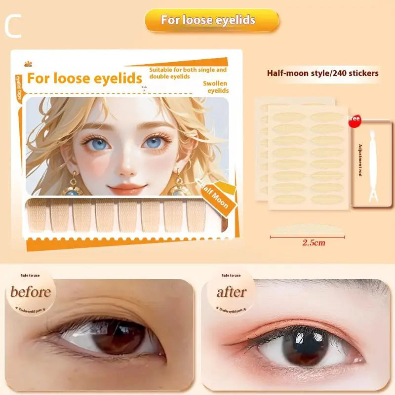 180/216/240Pcs Invisible Eyelid Stickers Lace Eye Lift Strips Double Crease Tape Adhesive Tools For Lash Enhancement Makeup Supp