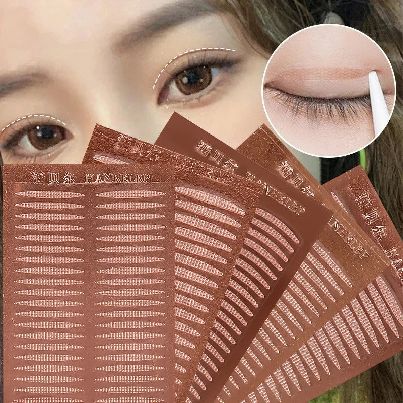 5pcs Natural Invisible Double Eyelid Stickers Self-adhesive Eyelid PasteClear Beige Stripe Fold Eye Beauty Tapes Makeup Tool