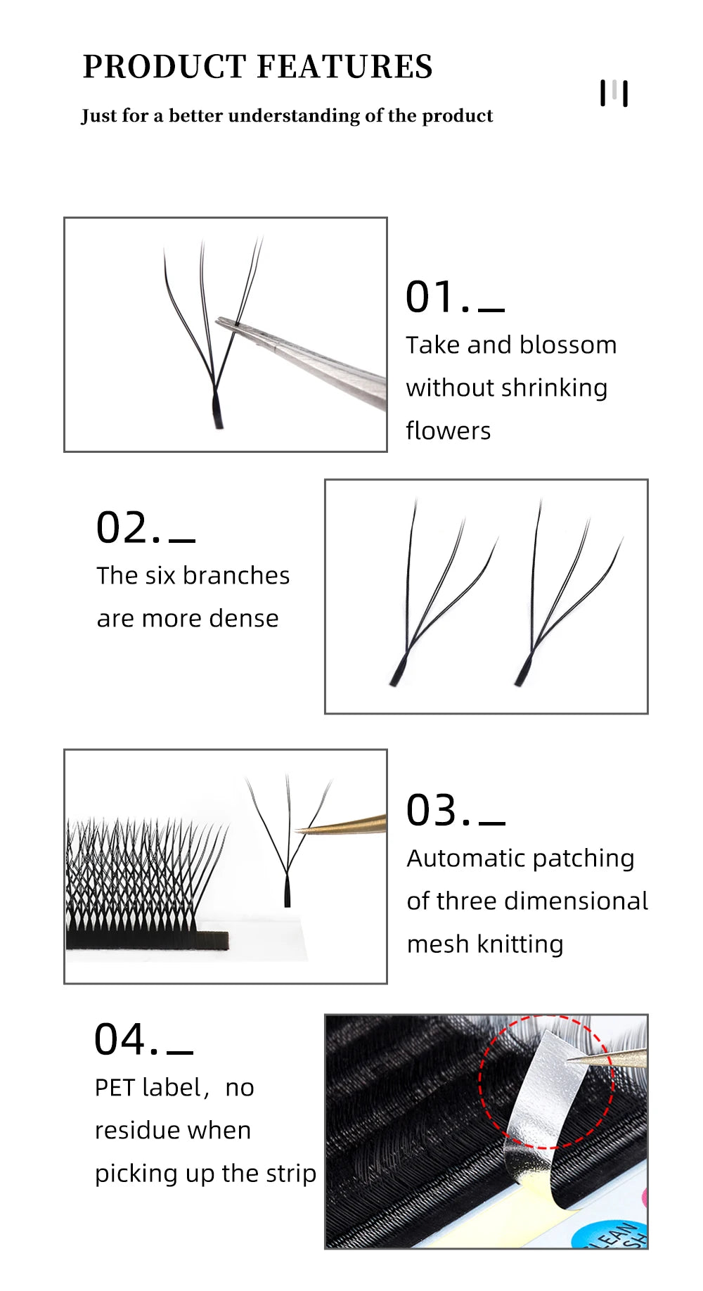 Yelix Cilios 5D W Shape Eyelash Extensions 4D/6D Premade Volume Fans Natural Soft Automatic Flowering Lash Makeup Supplies