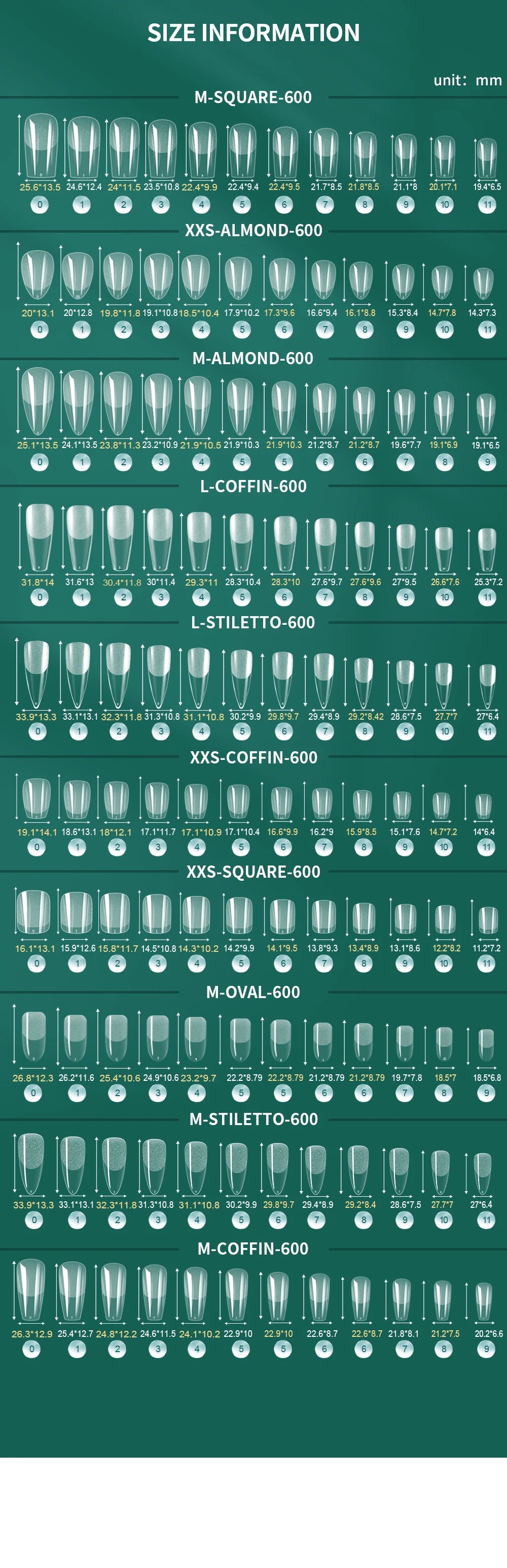 Nailpop Extra Short Nail Tips Half Cover Soft Gel Almond Shape False Nails 600pcs Gel x Tips for Nail Extension DIY Nail Art