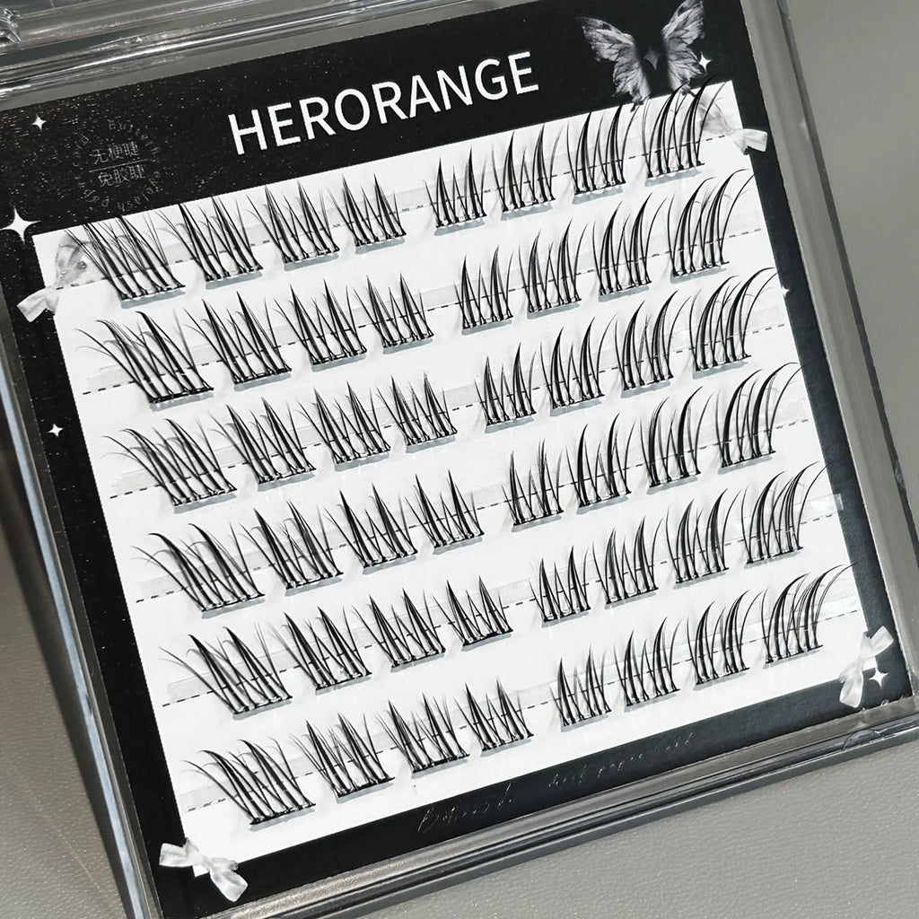 No Glue False Eyelashes Sexy Fox- eye's Natural long individual Clusters cat Fluffy Cluster Eyelash Charming makeup accessories