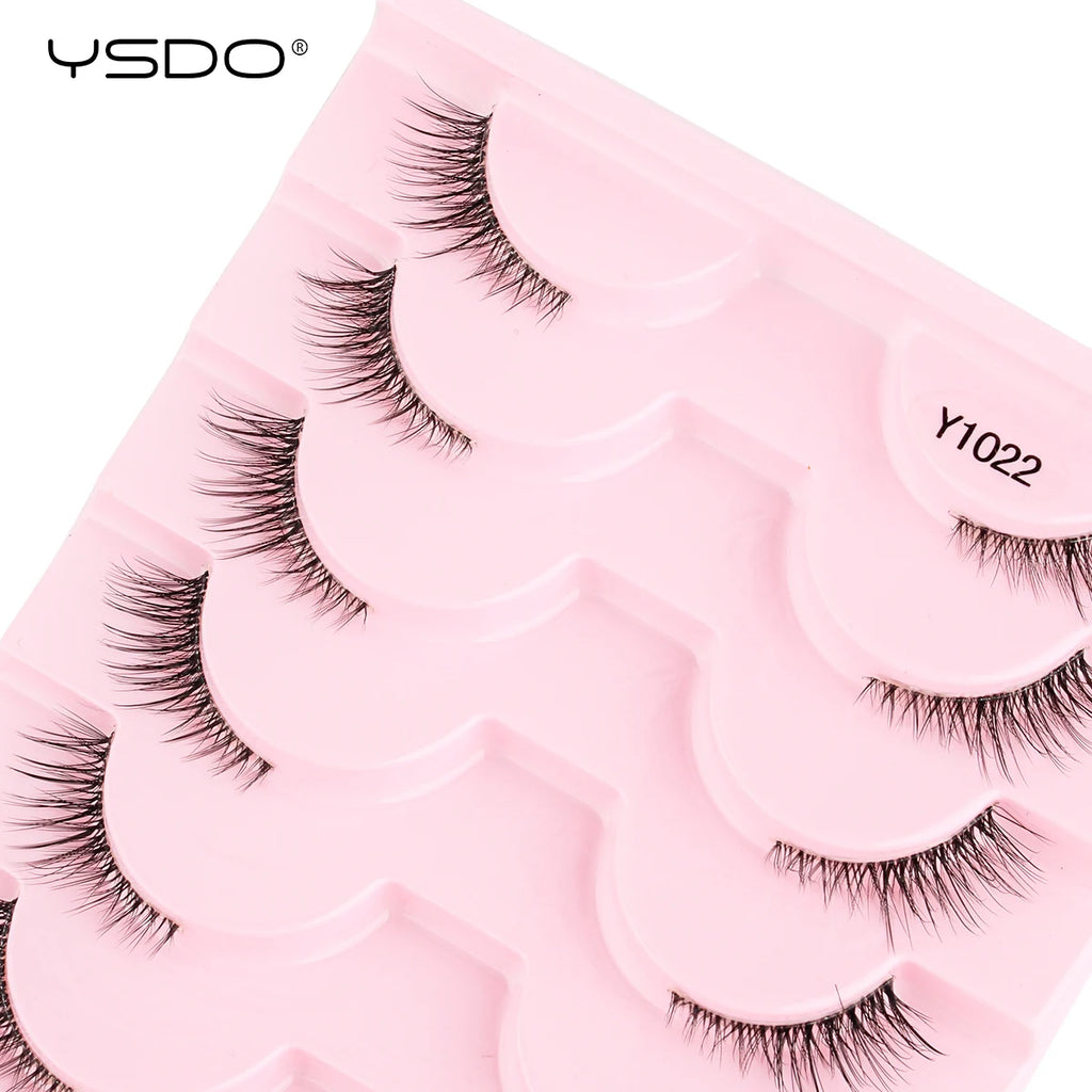 YSDO 3/10 Pairs Fox Eyelashes 3D Mink Natural Soft False Lashes Fluffy Soft eyelashes cat eye Extension Makeup Half Eyelashes