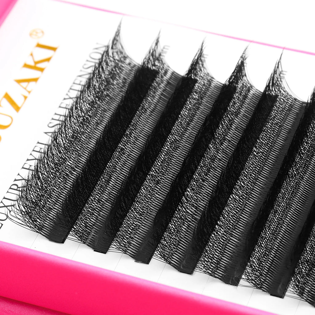 XIUSUZAKI 5D W Lashes Black Brown Premade Fans Eyelashes Extensions Natural Soft Individual Volume False Lashes Makeup Tools