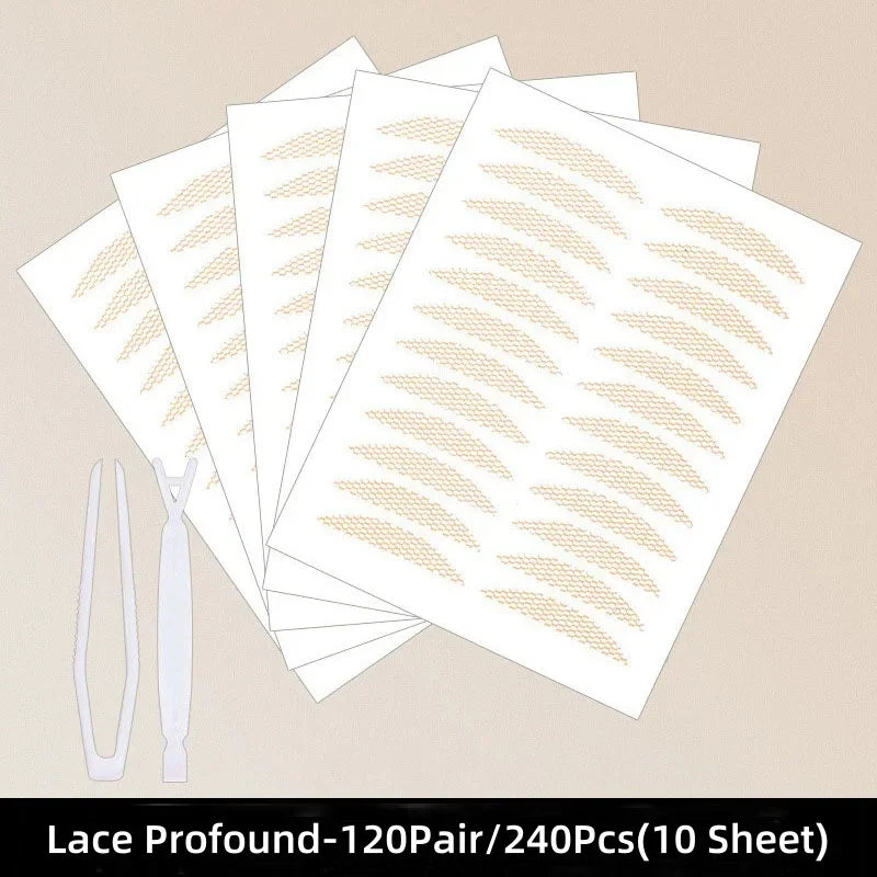 240/360Pcs Double Fold Eyelid Tape Sticker Lace Nature Clear Beige Stripe Self-adhesive Natural Eye Makeup Make Up with Tool