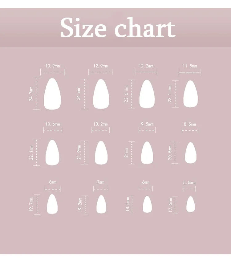 Classic Glossy Solid Color Long Pointed Fake Nails Brown Green Grey Blue Detachable Finished False Nails Press on Nail with Glue