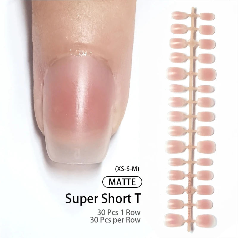 30Pcs Matte Nude Fake Nail Fashion Press on Quick Extension Wearable False Nails Simple Full Cover Nail Tips Manicure Nail Art
