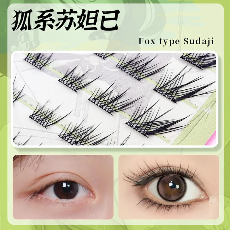 Voluminous Glue-free Self-adhesive False Eyelashes Comic Fox Eyes Effect Reusable Easy To Remove Long Winged Lash