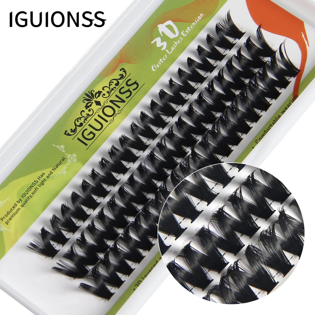 IGUIONSS Segmented False Eyelash Extension DIY Natural Individual Lash Makeup Tools Soft Easy to Operate Eyelashes