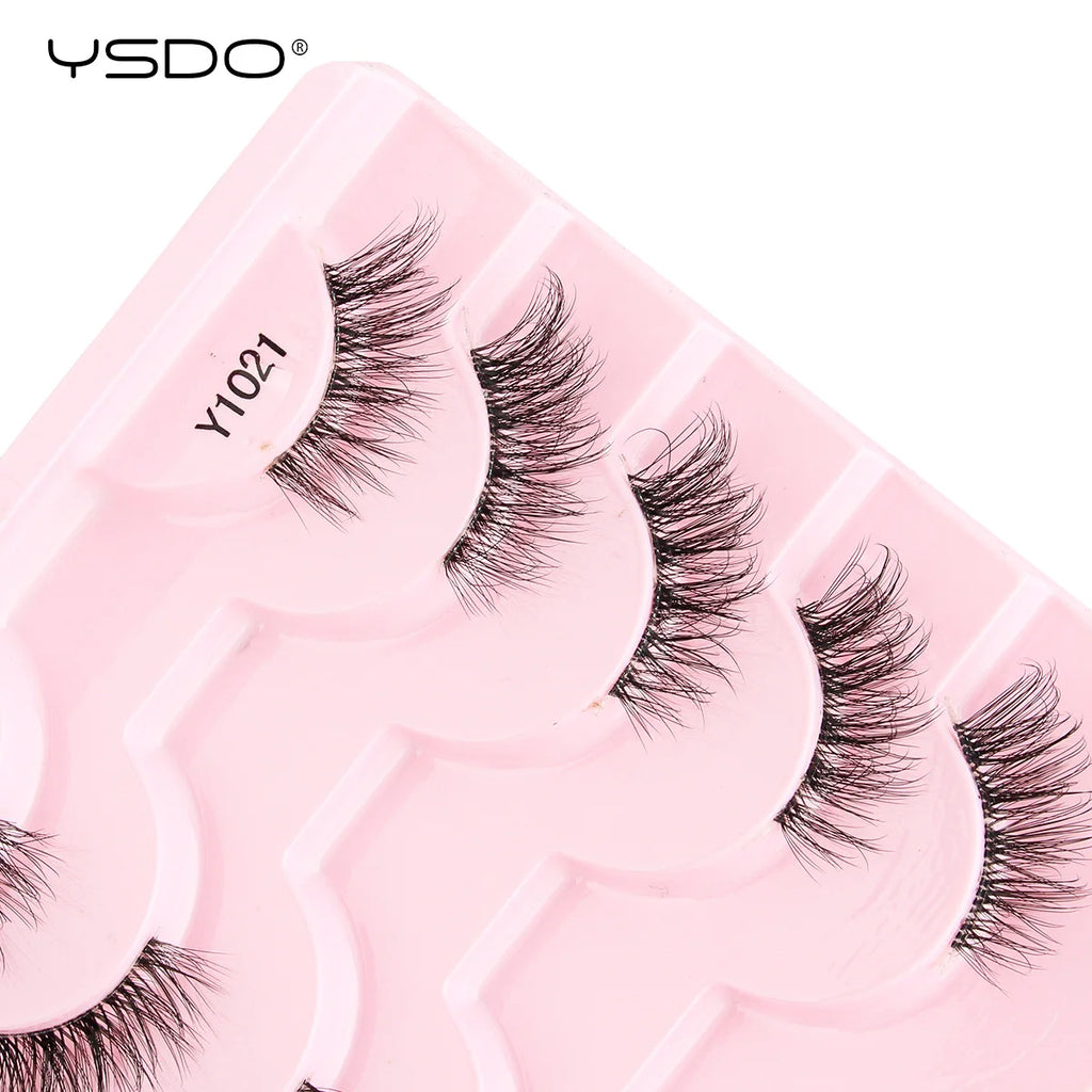 YSDO 3/10 Pairs Fox Eyelashes 3D Mink Natural Soft False Lashes Fluffy Soft eyelashes cat eye Extension Makeup Half Eyelashes