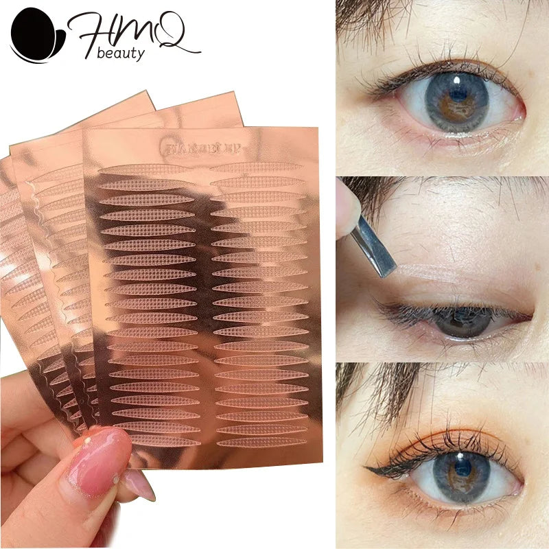 5pcs Natural Invisible Double Eyelid Stickers Self-adhesive Eyelid PasteClear Beige Stripe Fold Eye Beauty Tapes Makeup Tool