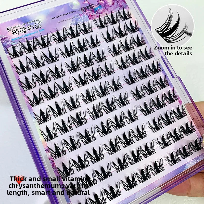 Glue-free Self-adhesive Fluffy False Eyelashes Voluminous Reusable Curling Manga Eyes Lash Easy Removal 11-13mm