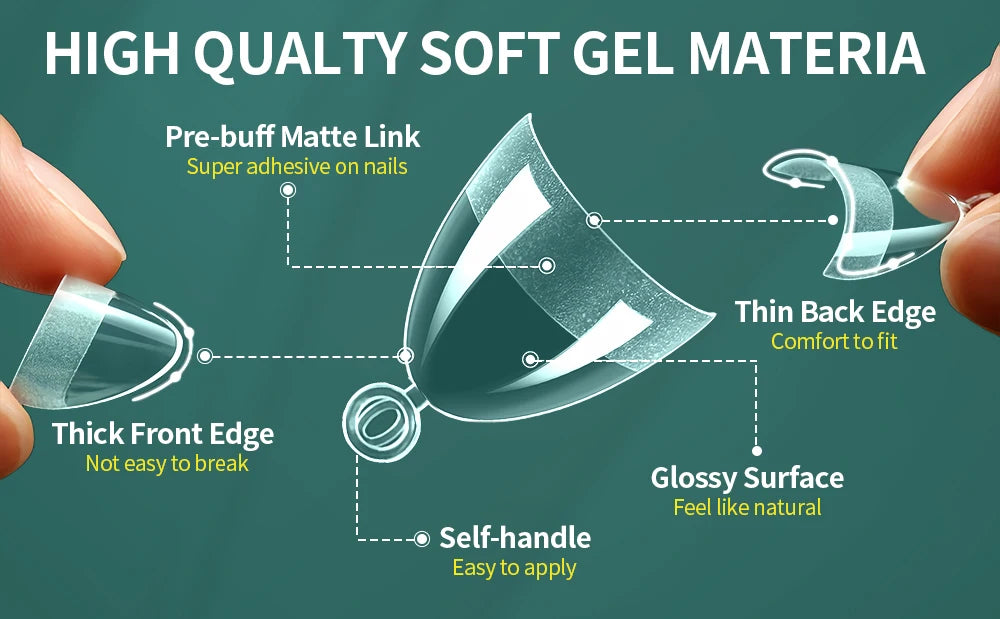 Nailpop Extra Short Nail Tips Half Cover Soft Gel Almond Shape False Nails 600pcs Gel x Tips for Nail Extension DIY Nail Art