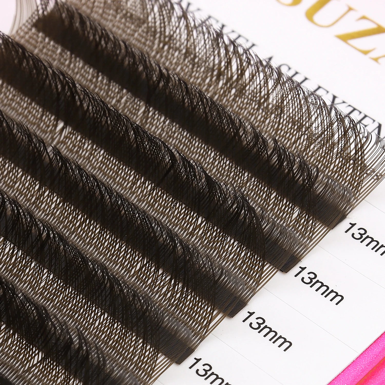 XIUSUZAKI 3D W Shaped Black Brown Eyelashes Extensions 3 Tips False Lashes Natural Soft Premade Volume Fans Individual Lashes