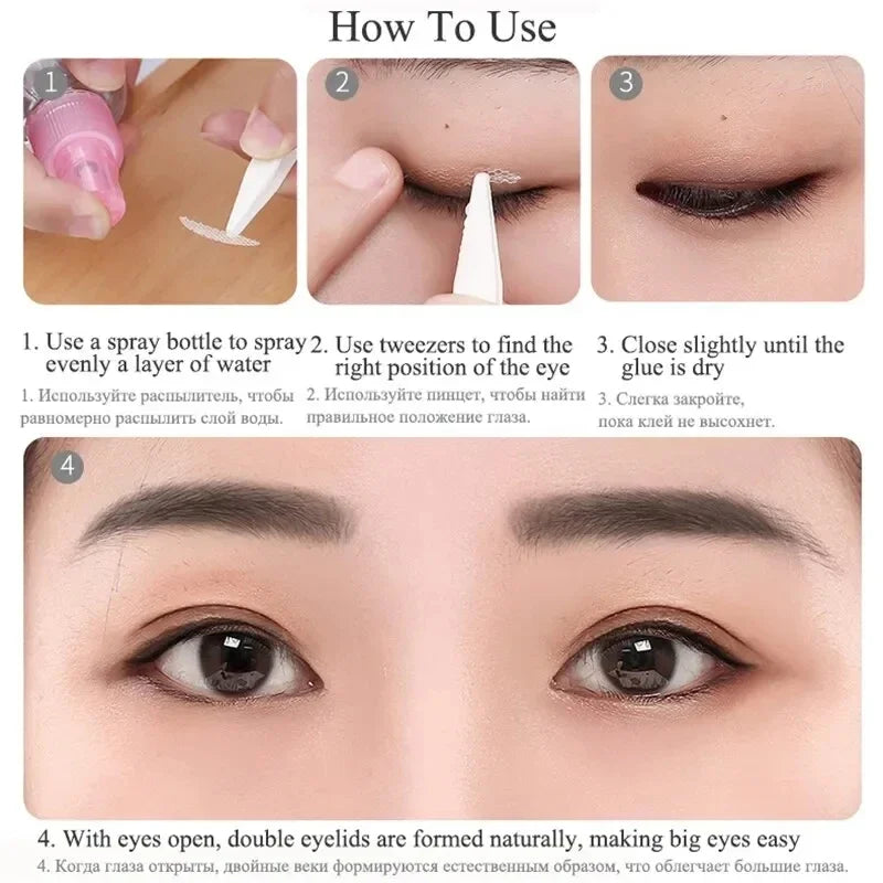 240/360Pcs Double Fold Eyelid Tape Sticker Lace Nature Clear Beige Stripe Self-adhesive Natural Eye Makeup Make Up with Tool