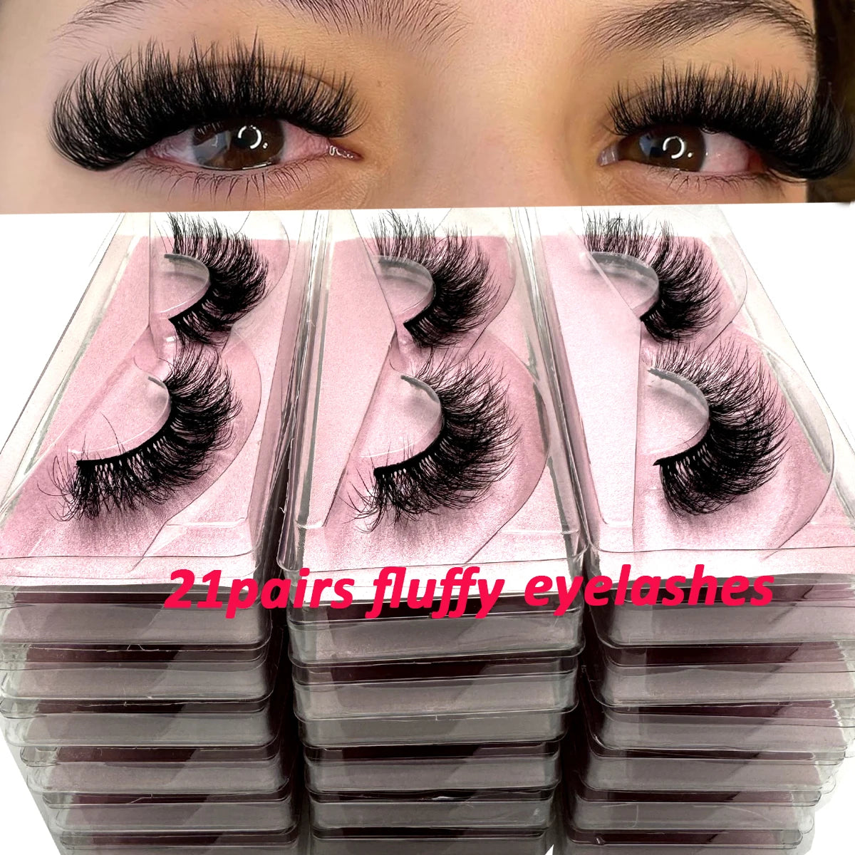 21 Pairs 3D Mink Wholesale Natural Eyelashes Lashes Handmade Fluffy Dramatic Lashes Cruelty Free False Eyelashes Makeup Lashes