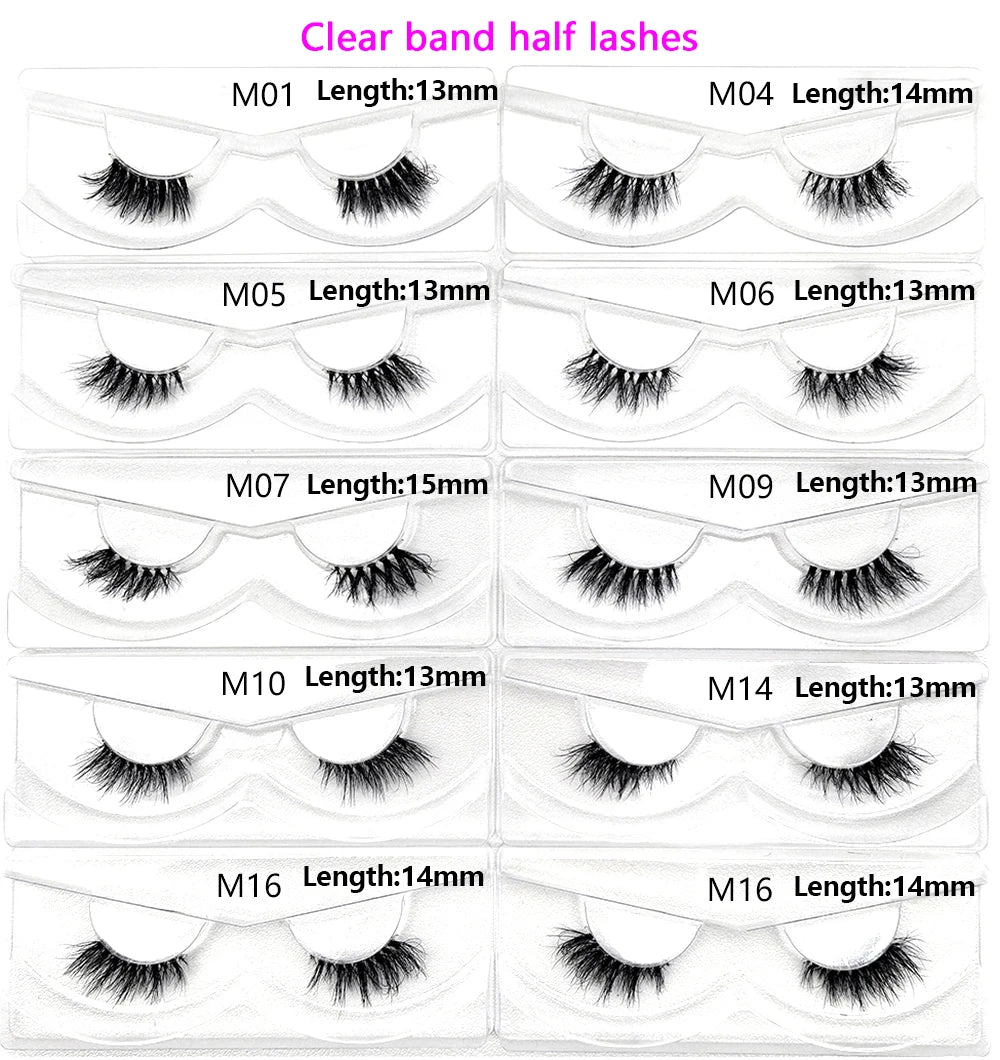 Bulk Items 10/30/60/100 Pairs Mink Half Lashes Natural Long Fluffy Wispy Half False Eyelashes Extension Lightweight Short Lashes