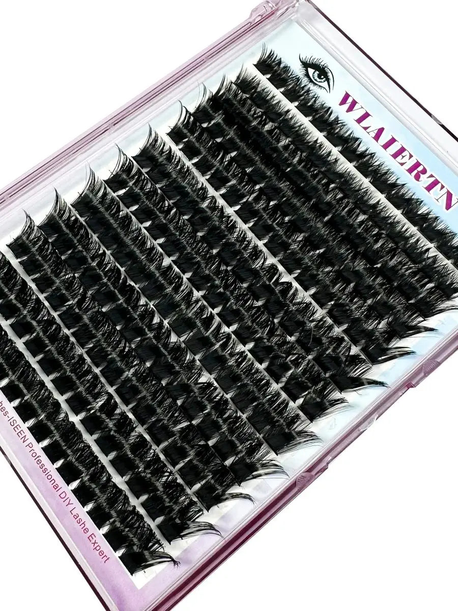 12Rows DIY 3D Fluffy Lash Clusters 160D/90D Thick Eyelash Clusters Wispy Individual Lashes 10-18mm Cluster Eyelash Extension