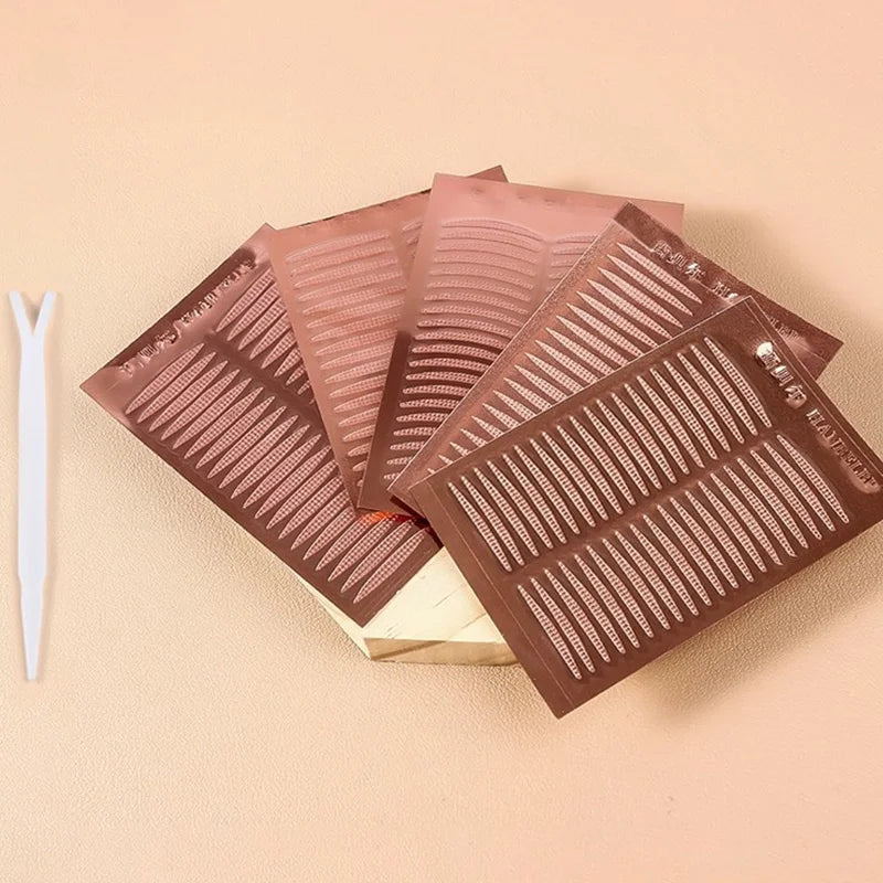 5pcs Natural Invisible Double Eyelid Stickers Self-adhesive Eyelid PasteClear Beige Stripe Fold Eye Beauty Tapes Makeup Tool