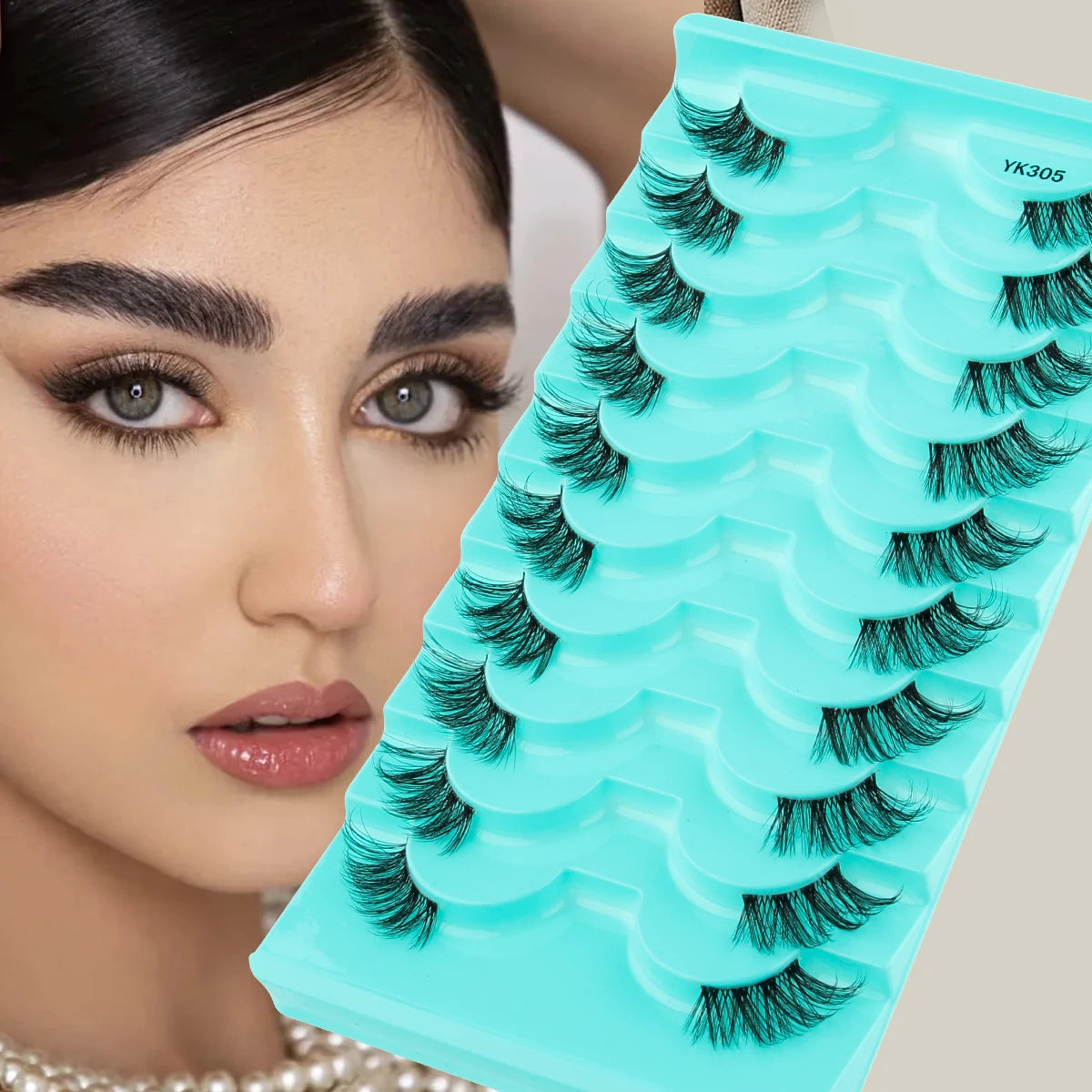 YSDO 3/10 Pairs Fox Eyelashes 3D Mink Natural Soft False Lashes Fluffy Soft eyelashes cat eye Extension Makeup Half Eyelashes