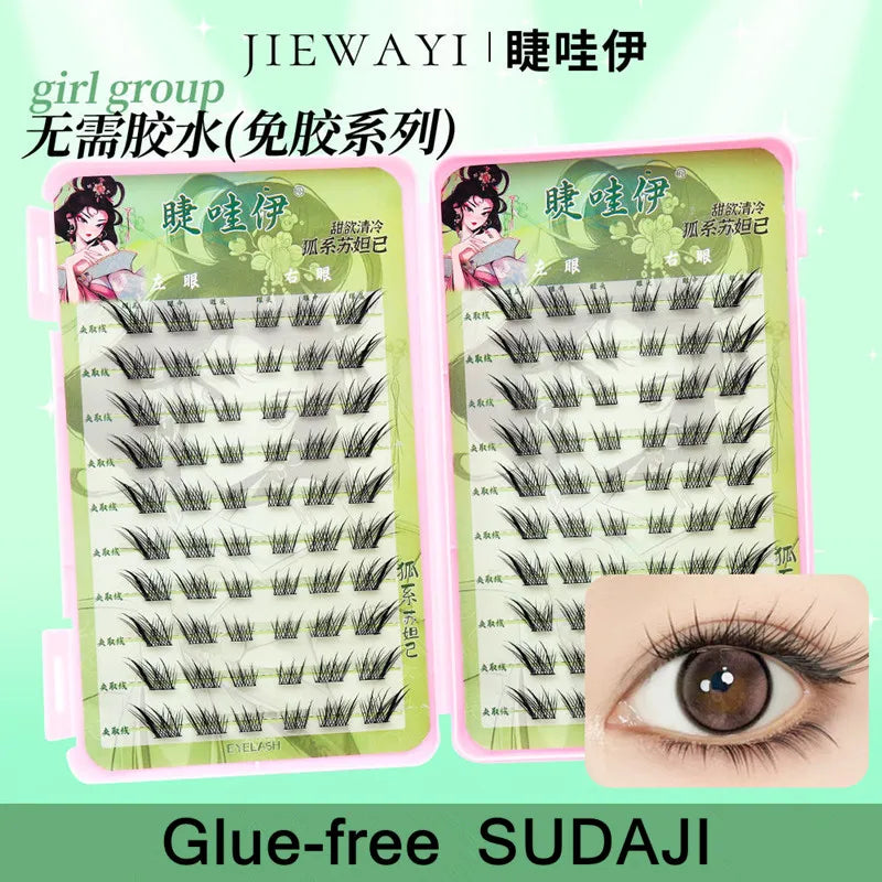 Voluminous Glue-free Self-adhesive False Eyelashes Comic Fox Eyes Effect Reusable Easy To Remove Long Winged Lash