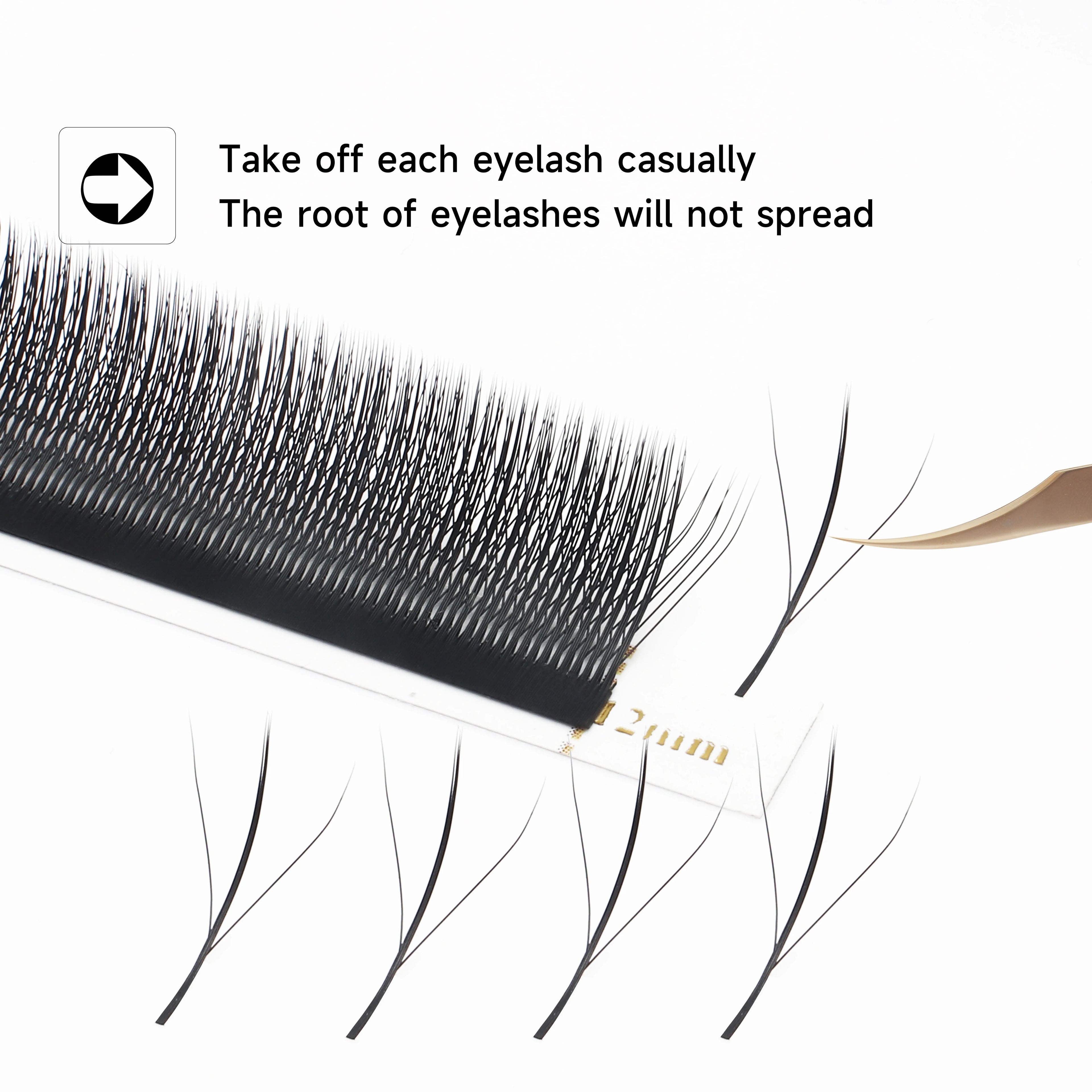 XIUSUZAKI 3D W Shaped Black Brown Eyelashes Extensions 3 Tips False Lashes Natural Soft Premade Volume Fans Individual Lashes