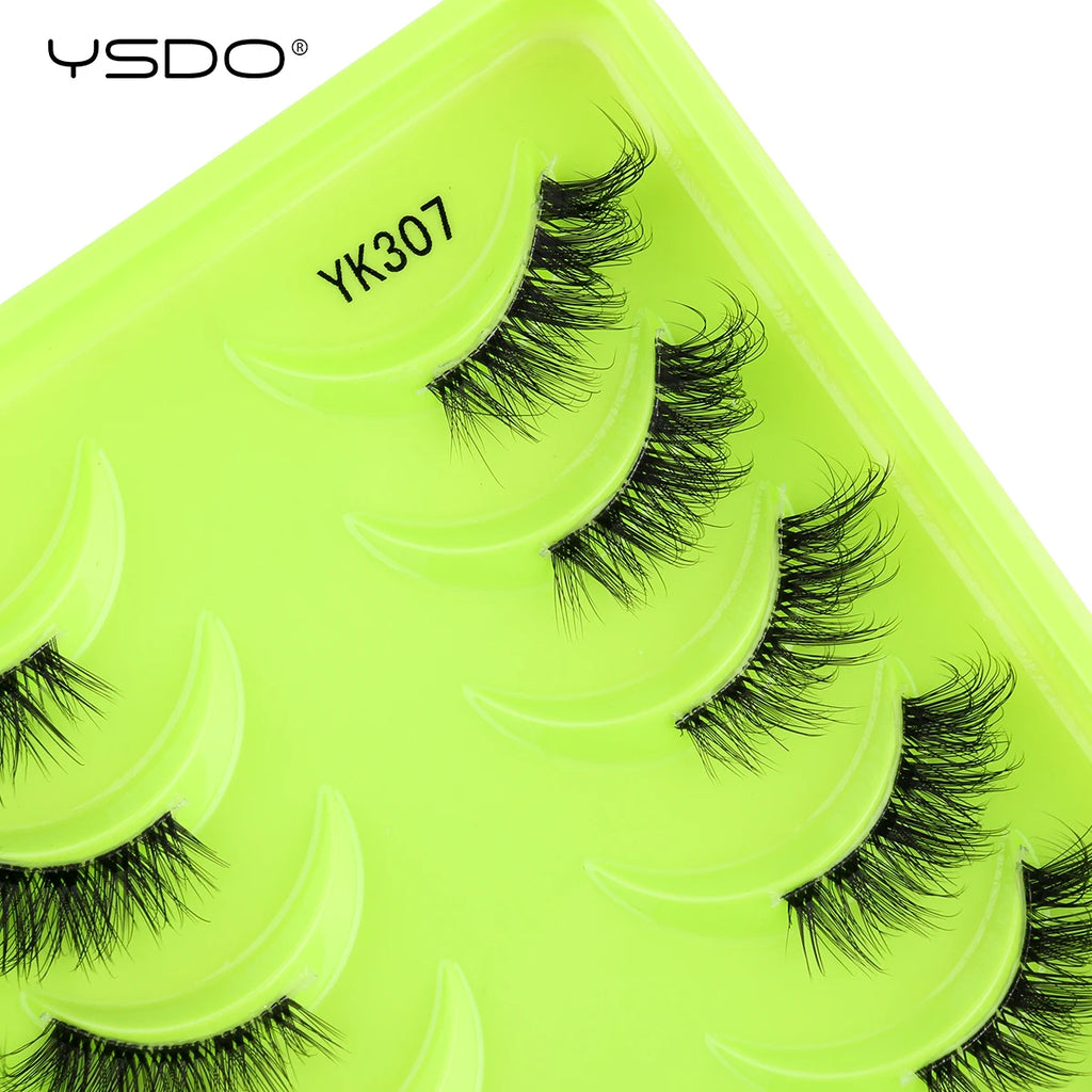 YSDO 3/10 Pairs Fox Eyelashes 3D Mink Natural Soft False Lashes Fluffy Soft eyelashes cat eye Extension Makeup Half Eyelashes