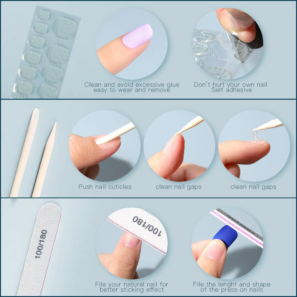 576Pcs/set Press on Nails 24 Colors DIY Fake Nails Soft Short Nail Tips Matte Glossy False Nails Natural Nude Nail Art