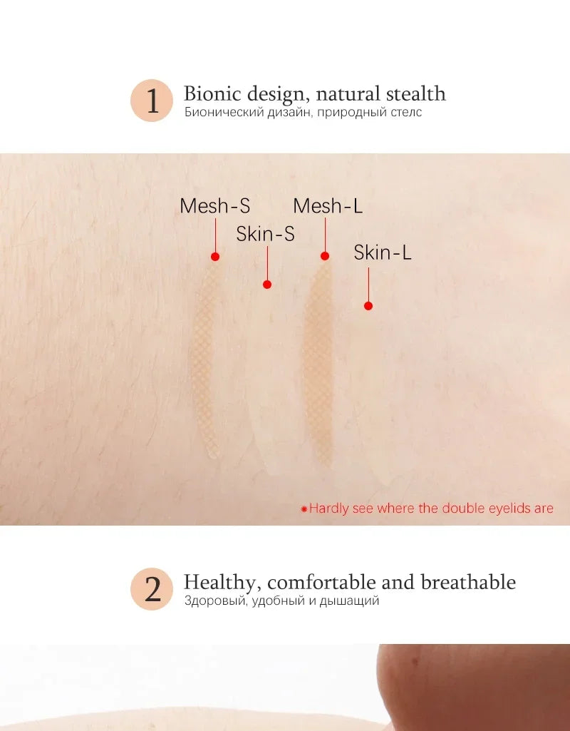 600 pcs Double Fold Shadow Patch Beauty Tool Sticker Invisible Lace Eyelash Extension Eyelid Tape Self-adhesive Under Eye Lashes