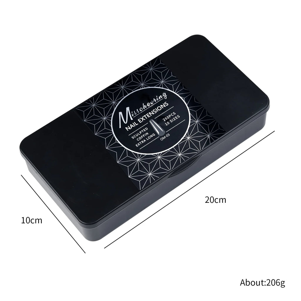 Boxed Transparent Fake Nails Mulit-Shaped Size Almond Coffin Press On Acrylic Nails For Manicure Art Extension Decoration