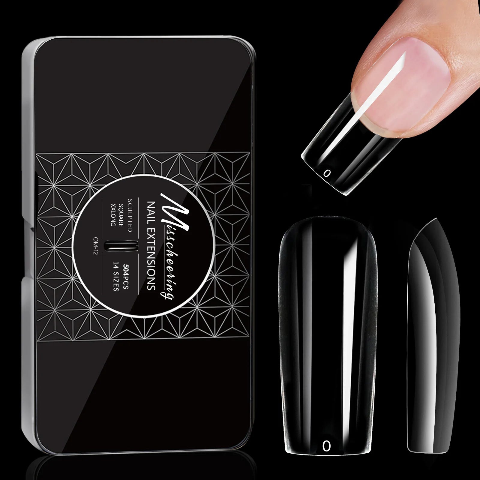 Boxed Transparent Fake Nails Mulit-Shaped Size Almond Coffin Press On Acrylic Nails For Manicure Art Extension Decoration