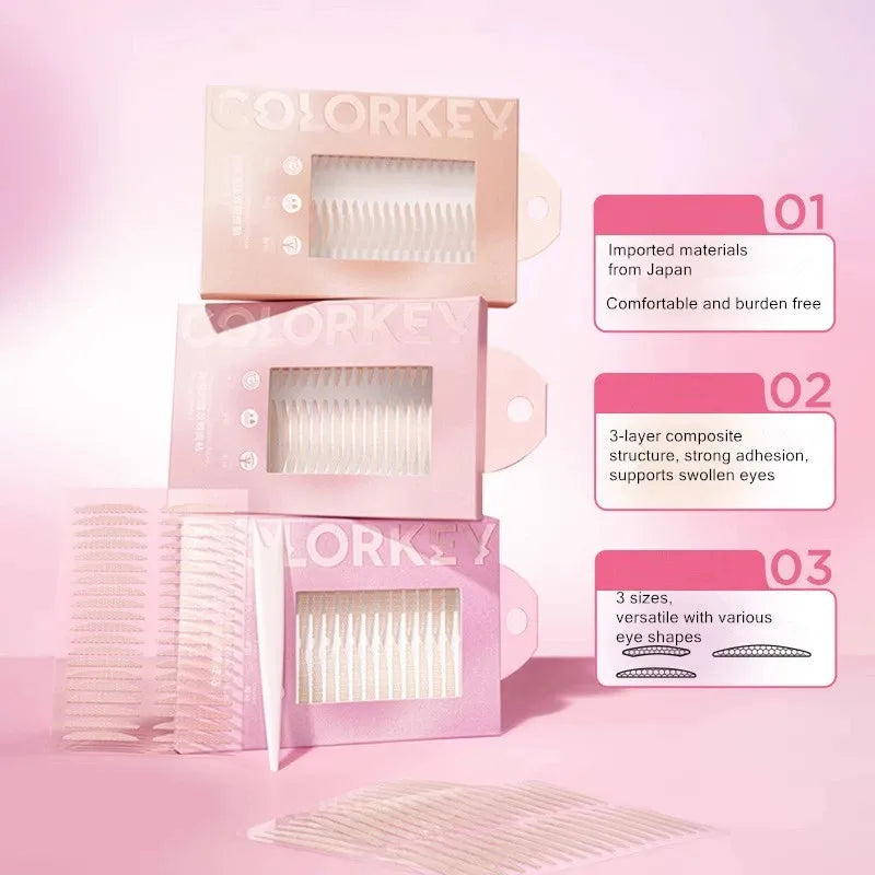 Colorkey Invisible Natural Eyelid Tape Sticker Long Lasting Double-Fold Self-Adhesive Paste For Monolids Hooded Puffy Eyes