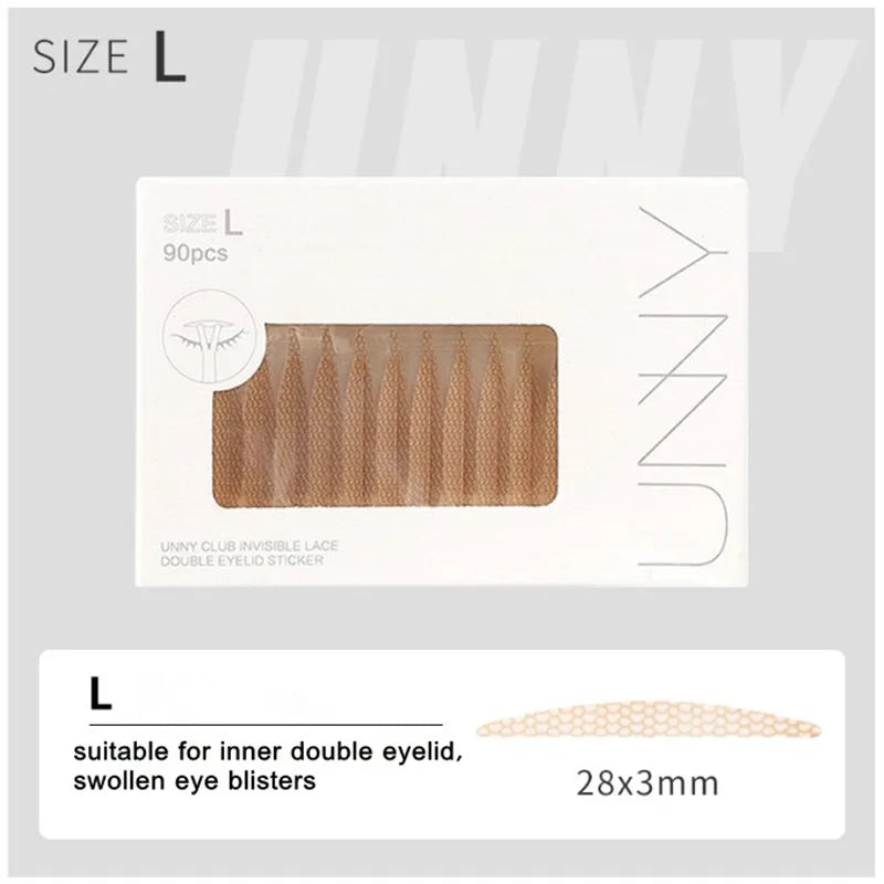 U N N Y Eyelid Tape Sticker Invisible Double Fold Eyelid Paste Beige Stripe Self-adhesive Natural Eye Tape Makeup Tool