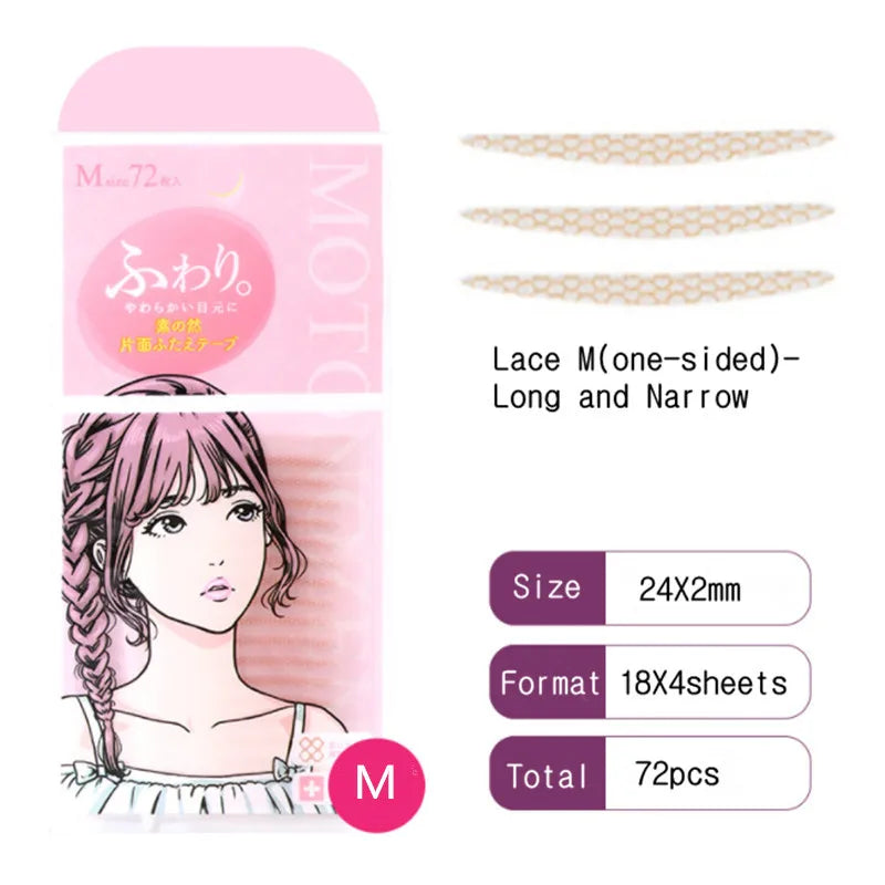 MOTONOZEN Double Eyelid Tape Sticker Invisible Fold Eyelid Paste Clear Beige Stripe Self-adhesive Natural Eye Makeup Tool