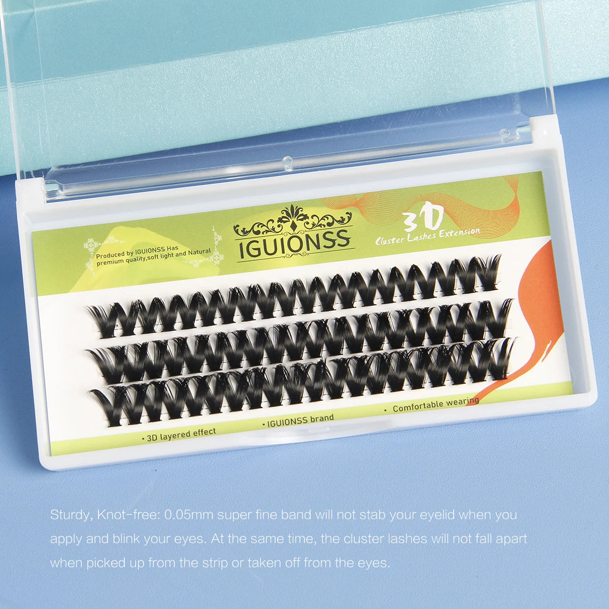 IGUIONSS Segmented False Eyelash Extension DIY Natural Individual Lash Makeup Tools Soft Easy to Operate Eyelashes