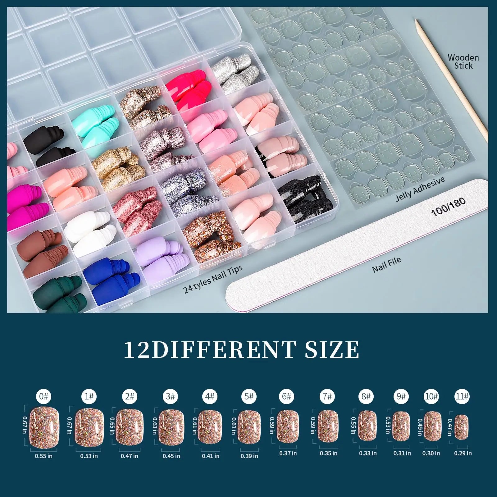 576Pcs/set Press on Nails 24 Colors DIY Fake Nails Soft Short Nail Tips Matte Glossy False Nails Natural Nude Nail Art