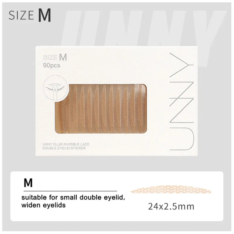 U N N Y Eyelid Tape Sticker Invisible Double Fold Eyelid Paste Beige Stripe Self-adhesive Natural Eye Tape Makeup Tool