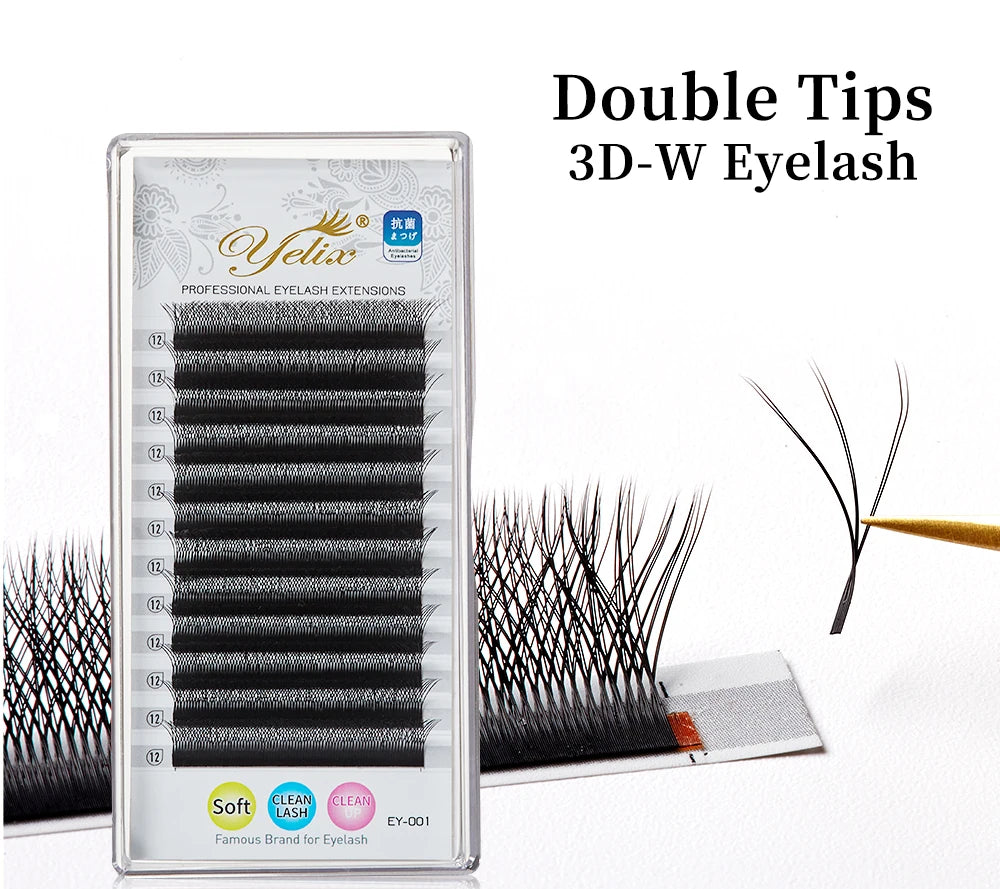 Yelix Cilios 5D W Shape Eyelash Extensions 4D/6D Premade Volume Fans Natural Soft Automatic Flowering Lash Makeup Supplies